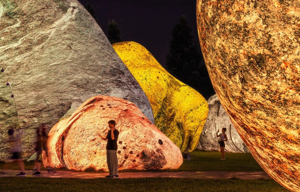 Massive Inflatable Rock Formations By ENESS Light Up For I Light Singapore